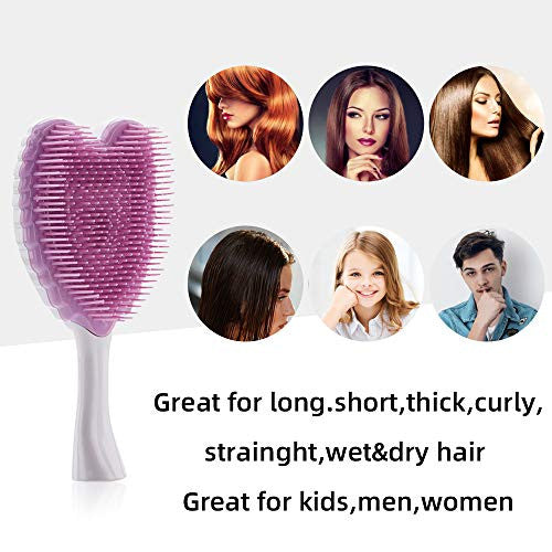 Tangle Angel Cute Hair Brush for Thick Curly Thin Long Short Wet or Dry Hair,Detangler Brush, Detangling Massage Brush for Adults & Kids Hair(150mm, Gloss white)
