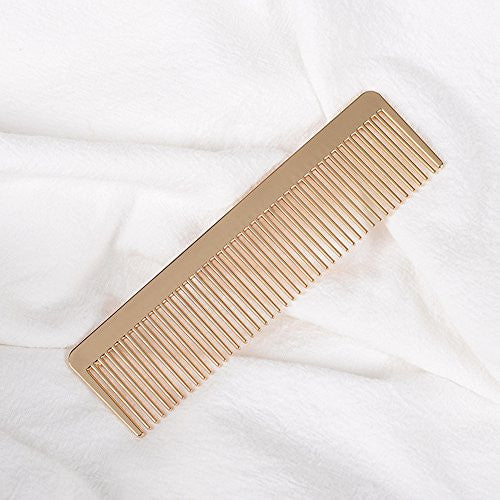 Grtdrm Portable Metal Comb, Minimalist Pocket Golden Hair Comb for Women Men Unisex