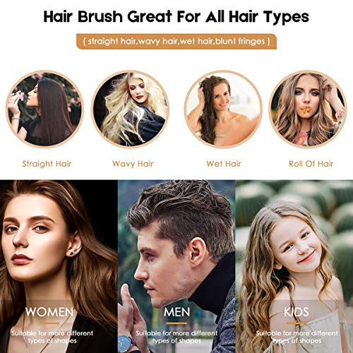 Brosse à cheveux - Brosse à cheveux pour femmes/hommes, cheveux épais, longs, bouclés, secs, mouillés ou abîmés, brosse à manche en bois naturel pour ajouter de la brillance et améliorer la texture des cheveux