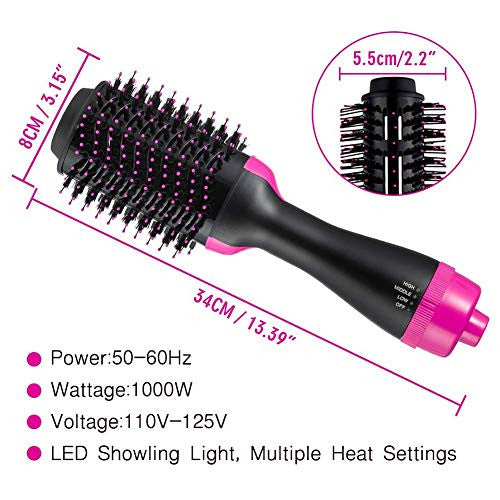 Kuke Hair Dryer Brush, 4 in 1 Hot Air Brush, One Step Hair Dryer & Volumizer with Two Hair Ties Salon Negative Ion Blow Dryer Brush Perfect for Hair, Curling, Styling and Drying All Hair Types