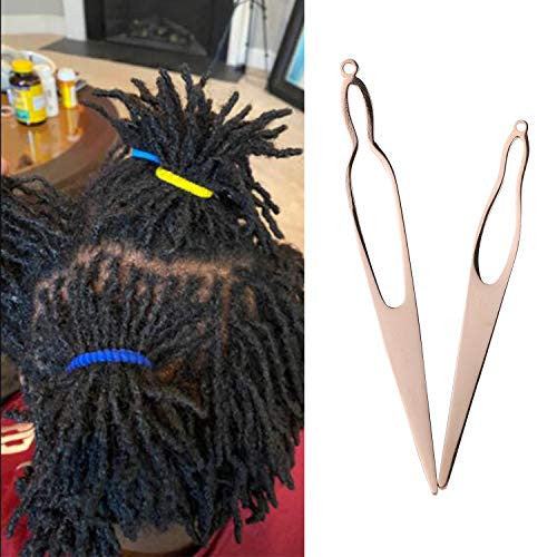 Two Different Size Dreadlocks Tools, Interlocking Tool For Locs, EasyLoc Hair Tool For Dreadlocks, Interlocks or Sisterlocks, Starting and Maintaining Your Locs Easy (Rose Gold)