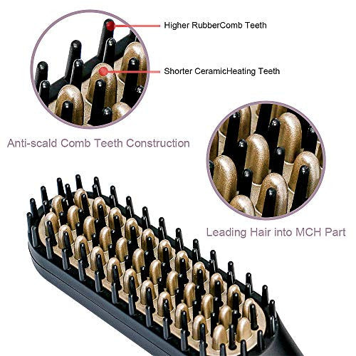 STYLEAGAL Lisseur à Barbe pour Hommes, Lisseur à Barbe Brosse Style Peigne Multifonctionnel pour le Toilettage de la Barbe et la Coiffure Mise en Forme Rapide
