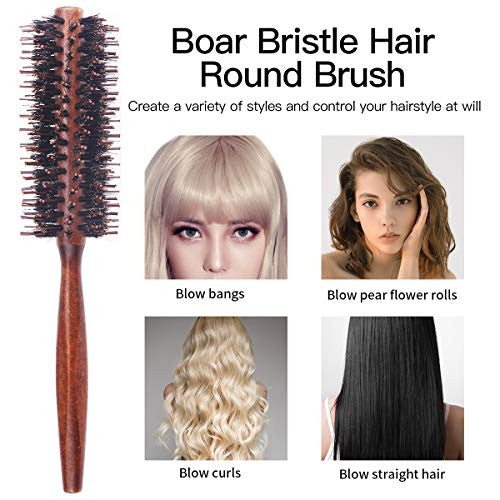 GENPAI Boar Bristle Hair Brush Square Air Cushion Massage Comb with Nylon Pins Bamboo Paddle Comb for Women and Men Improve Hair Quality and Increase Hair Shine Suitable for Any Hair