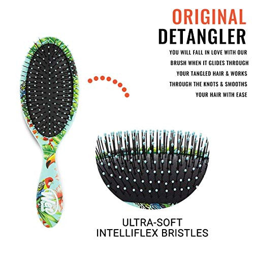 Wet Brush Original Detangler Tropics Print Hair Brush with Soft IntelliFlex Bristles, (Birds of Paradise Print)