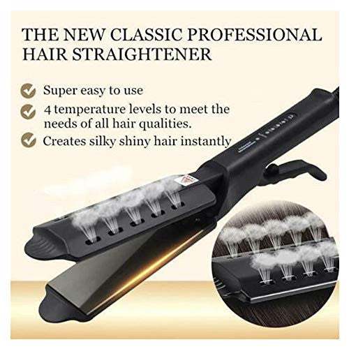 XBKPLO Four-Gear Ceramic Tourmaline Ionic Flat Iron Hair Straightener for Women Black