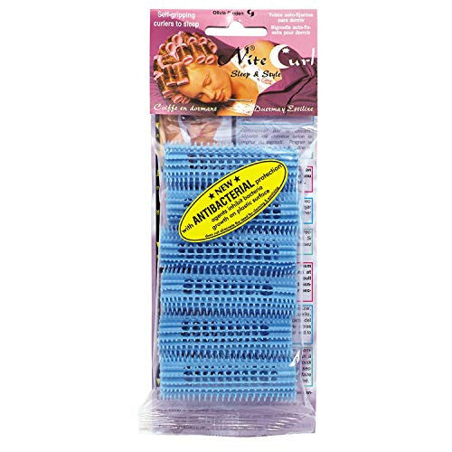 Olivia Garden Nite Curl Self-Gripping Curlers, Blue, 6 Count