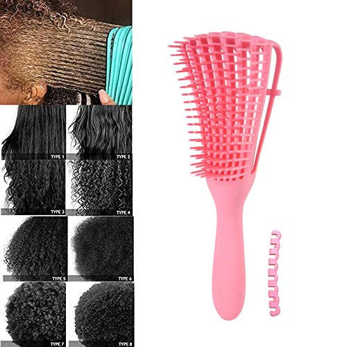 Detangling Brush for Black Natural Hair,Hair Detangler Brush for African American 3a/4b/4c Kinky Wavy,Curly,Coily,Thick Hair, Wet n Dry,Improve Hair Texture-Easy Clean (Pink with Small Handle)