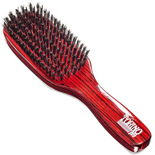 Brosse Torino Pro Hard Wave de Brush King - #1840/7 rangées dures/idéale pour le loupage et la traction supplémentaire - Idéale pour les ondulations de cheveux grossiers - pour 360 vagues