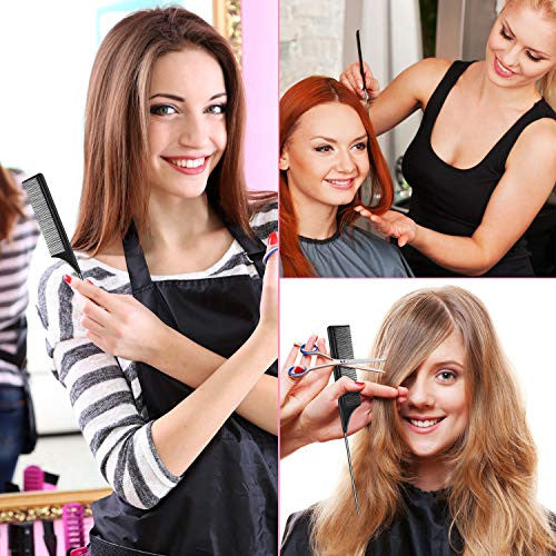 2 Pieces Detangler Brush 4c Hair Set with Rat Tail Comb for Curly Hair Detangler for Afro America Afro Textured 3a to 4c Kinky Wavy, for Wet/Dry/Long Thick Curly Hair (Black and White)