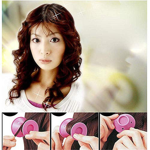 TANG SONG 40 pièces bigoudis rouleaux soins des cheveux rouleau silicone sans pince cheveux style rouleaux doux magique bricolage friser outils de coiffure accessoires pour cheveux (rose et bleu)