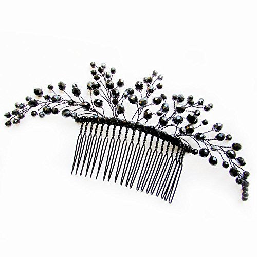 Missgrace Women Black Hair Comb Halloween Special Occasion Headpiece Black Hair Accessories