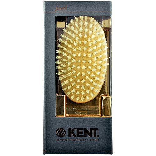 Kent MG3 Finest Men's Hair Brush & Beard Brush for Skin Care + LPC2 Brush Cleaner - 100% Natural White Boar Bristle Brush for Mens Grooming, 360 Wave, and Beard Straightener For Men's Hair Care-1601029433