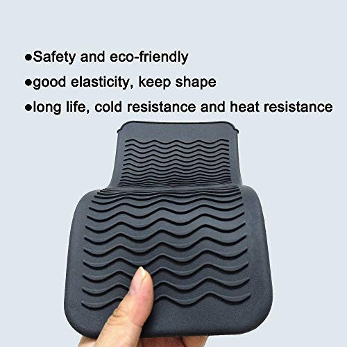 Heat Resistant Silicone Mat Pouch, Lessmon Hair Styling Tools for Curling Irons, Hair Straightener, Flat Irons, Length 11.5 & Width 6 Inches, Food Grade Silicone, Black