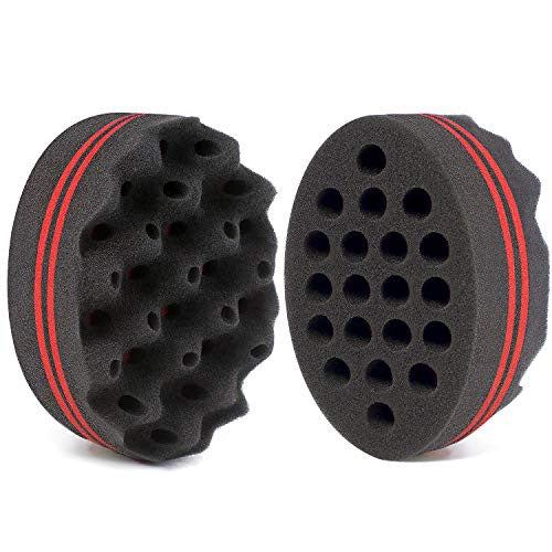 HALLO – brosse à cheveux de barbier à gros trous, éponge pour dreadlocks, torsion de verrouillage, boucles Afro, outil de soins capillaires ondulés (1 paquet)