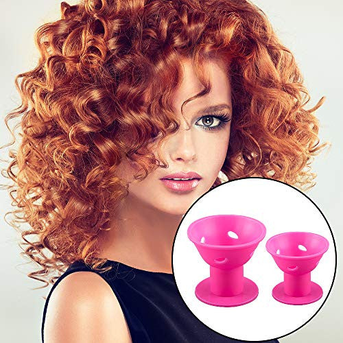 SIQUK 70 Pcs Silicone Hair Curlers Rollers Set Pink Hair Curlers including 35 Pcs Large Hair Rollers and 35 Pcs Small Magic DIY Hair Style Tools for Women and Girls(Bonus: 1 Pc Transparent Zipper Bag)