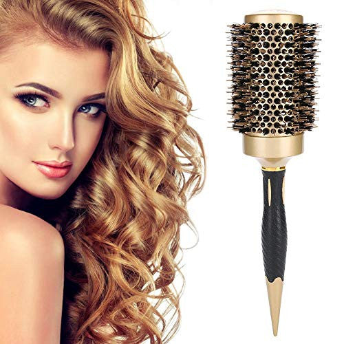 Brosse à air chaud, brosse à cheveux lissante – Brosse à cheveux ionique, peigne à cheveux rond antistatique portable, anti-brûlure, chauffage plus rapide, brosse à cheveux anionique (#04)