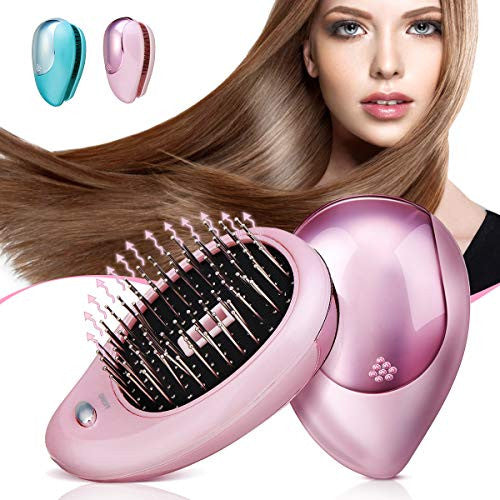 Electric Ionic Hairbrush, Luckyfine Mini Hair Brush Comb Massager, Electric Vibration Hair Scalp Massager Brush, Anti-Static Ionic Hair Brush, Perfect Hair Scalp Treatments, Detangling Hair Brush