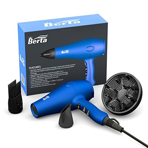 Professional Ionic Hair Dryer with Diffuser Concentrator Comb, 1875w Negative Ionic Blow Dryer with 2 Speeds 3 Heat