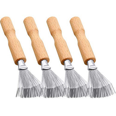 4 Packs Comb Cleaner Hair Brush Cleaning Tool Hair Brushes Cleaner Tool Hair Brush Cleaner Comb Mini Hair Dirt Remover Brush with Metal Wire Rake Wooden Handle for Home and Salon Use