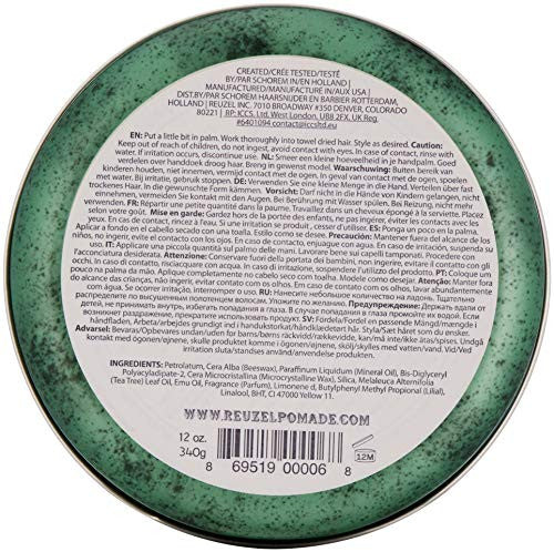 REUZEL INC Green Pomade Grease, Medium Hold, 12 oz