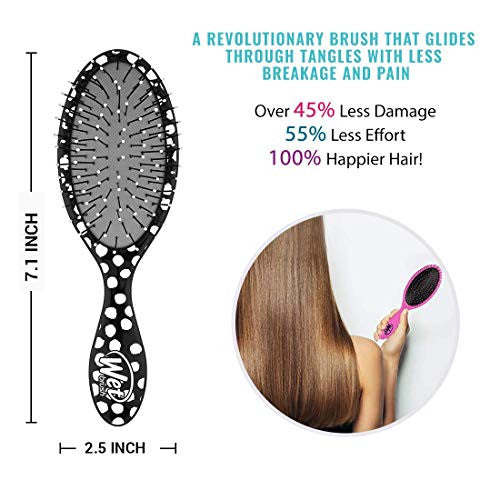 Wet Brush Hair Brush Kids Detangler - Detangling Knots, Snag-Free, Anti-Static Brush, Intelliflex Bristles, No pain, Split-Ends & Hair Breakage, Polka Dot Print, Easy Hold, Child-Friendly Size