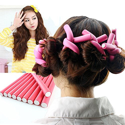 Pinkiou 42 Pack Twist-flex Rods 7 Sizes Flexible Curl Sponge Flexi Hair Roller Set Hair Foam Curler Hot Roller Set(Random Color)