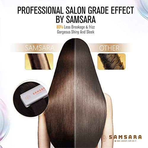 Samsara Professional Salon Grade Flat Iron for Hair, Touch Screen, Ceramic Metal Heating Intelligent Control, 3D Floating Titanium Plate Hair Straightener, 1.75 inch Extra Wide Panel, Dual Voltage