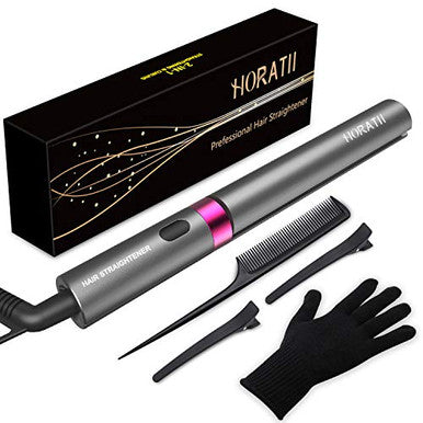 Hair Straightener and Curling Iron 2 in 1 for Hair Styling, Tourmaline Ceramic Flat Iron for All Hair Types Real-Time Temperature Display 2020 Latest Professional Version (Gray)