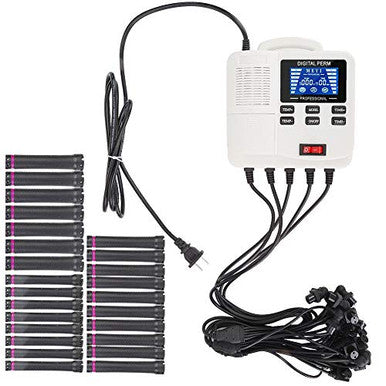 烫发机，数码烫发机，便携式小型陶瓷烫发机，配有 25 个发卷，适用于美发沙龙造型（美国）