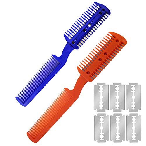 Universal Unisex Razor Comb Home Hair Cut Scissor (w/ 6 Bonus Replacement Razors)