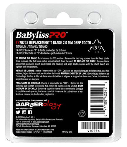 BaBylissPRO Barberology Deep Tooth Trimmer Replacement Blade for Outlining Hair Trimmers (FX707G2), Gold