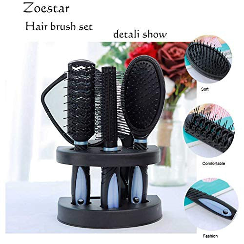 Zoestar 5Pcs Hair Brush and Comb Set for Women and Men