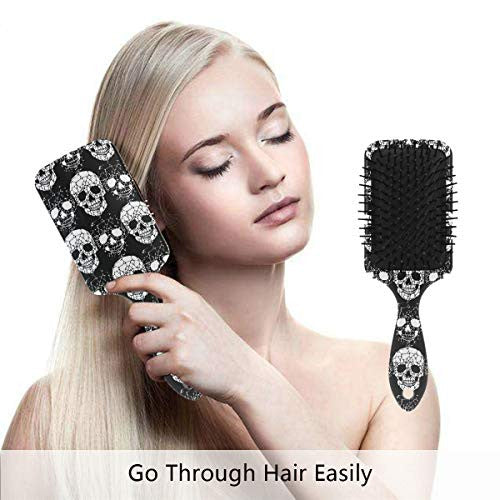 Brosse à cheveux gothique en forme de tête de mort, brosses démêlantes en plastique, brosse à cheveux naturelle pour femmes, hommes et enfants, stimule le cuir chevelu, aide à la croissance et ajoute de la brillance aux cheveux