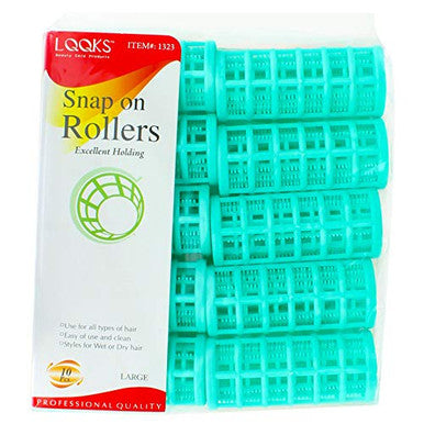 Bigoudis à clipser pour cheveux, bigoudis, vague, grande, moyenne, petite taille, qualité salon (grand – vert – 10 pièces)