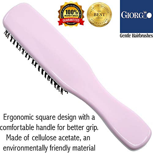 Giorgio GIO1P Gentle Dresser Size Detangle Brush - Wet Hair Brush & Hair Massager for Hair Growth - Pro Detangling Brush for Sensitive Scalps - Anti Static Ionic Hair Brush (7.75", Pink)