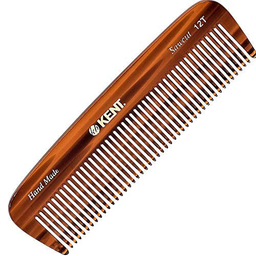 Kent 12T Handmade Detangling Comb Wide Tooth Comb for Curly Hair/Hair Detangler Hair Comb for Men and Hair Combs for Women/Kent Comb Dry Comb and Wet Comb Pocket Combs for Men Detangler Comb Mens Comb