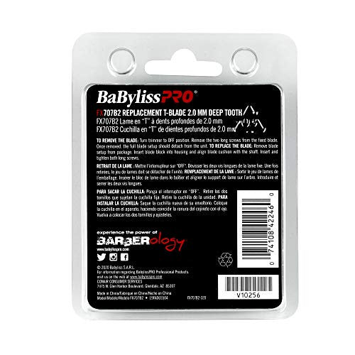 BaBylissPRO Barberology Deep Tooth Graphite Replacement Blade for Outlining Hair Trimmers (FX707B2), Black