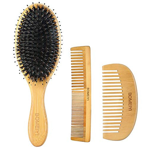 Ensemble de brosses à cheveux BOMEIYI, brosses à cheveux démêlantes en nylon, brosse à cheveux en bois de bambou pour femmes, hommes et enfants pour cheveux bouclés, brosse lissante pour cheveux fins et brillants