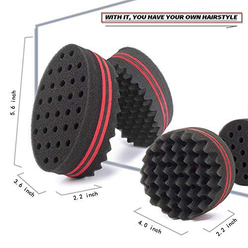 ORIY Small Holes Magic Twist Hair Curling Sponge for Men Women Boys Afro Natural Hair Style Curler Wave Barber Coil Sponge Brush Kit Black 10mm