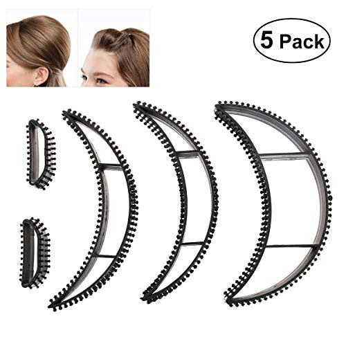 Tinksky Big Bumpits Happie Hair Volumizing Inserts Hair Pump Beauty Set Tool Gift,Pack of 5 (Black)