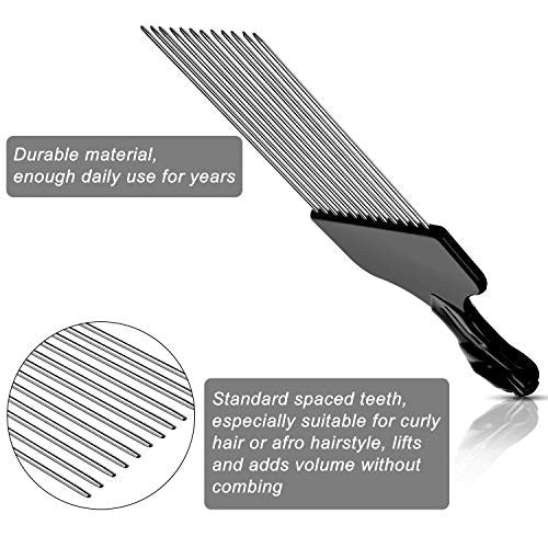 4 Pieces Afro Comb Wide Metal Hair Pick Comb Detangle Wig Braid Hair Styling Comb for Women Men Hair Styling Tools