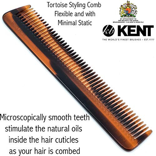 Kent R5T All Coarse Hair Detangling Comb Wide Teeth Dressing Table Comb for Thick Curly Wavy Hair. Hair Detangler Comb for Grooming Styling Hair, Beard and Mustache. Saw-Cut. Handmade in England