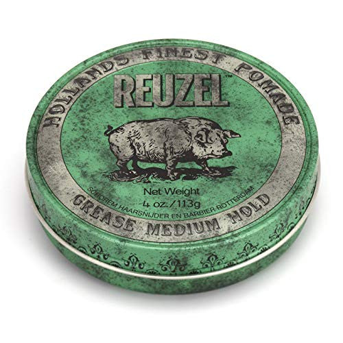 REUZEL Green Pomade Grease, Medium Hold, 4 oz.