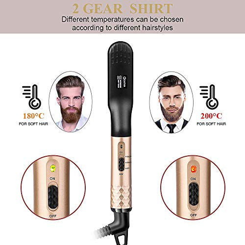 STYLEAGAL Lisseur à Barbe pour Hommes, Lisseur à Barbe Brosse Style Peigne Multifonctionnel pour le Toilettage de la Barbe et la Coiffure Mise en Forme Rapide