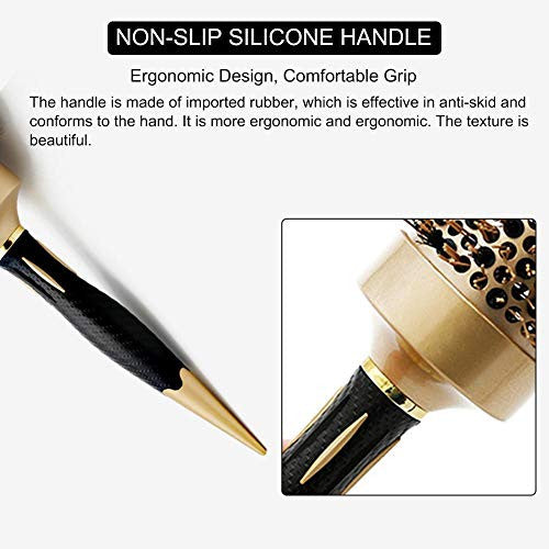 Brosse à air chaud, brosse à cheveux lissante – Brosse à cheveux ionique, peigne à cheveux rond antistatique portable, anti-brûlure, chauffage plus rapide, brosse à cheveux anionique (#04)