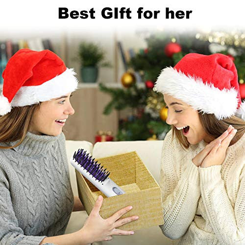 ALDOM Ionic Hair Brush Straightener - Hair straightening Brush with 30s Fast Ceramic Heating Straightening Comb for Home, Travel and Salon, 356℉ Constant Temperature, Anti-Scald, Frizz-Free