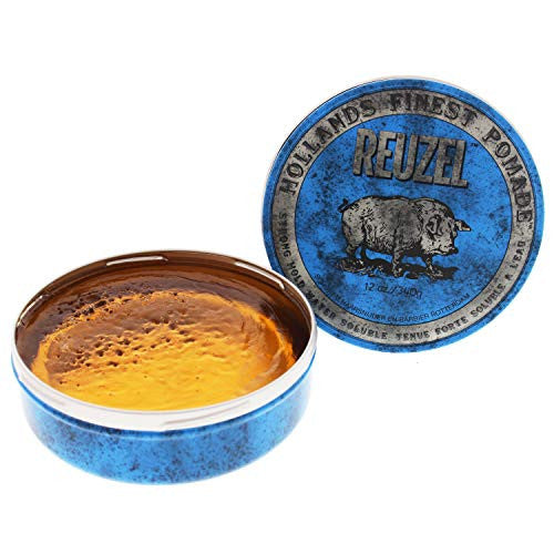 REUZEL Blue Pomade, Strong Hold, Water Soluble, 12 oz.