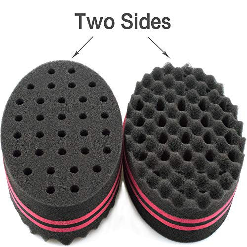 Small Holes Hair Sponge for Twists and Dreads Barber Afro Wave Nappy Sponge Brush for Curls Women Men Natural Hair 2 Pack