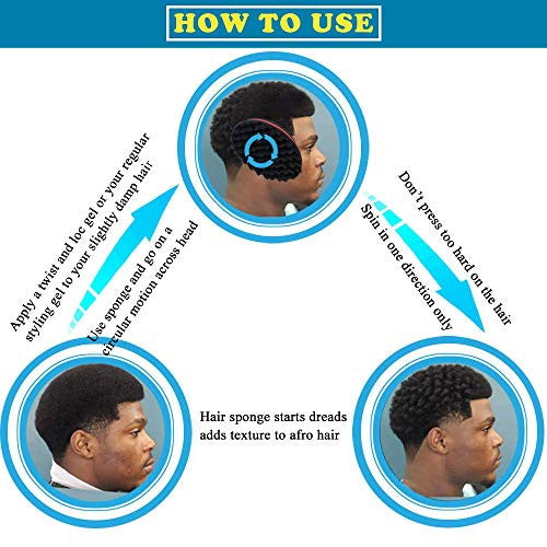 ORIY Small Holes Magic Twist Hair Curling Sponge for Men Women Boys Afro Natural Hair Style Curler Wave Barber Coil Sponge Brush Kit Black 10mm