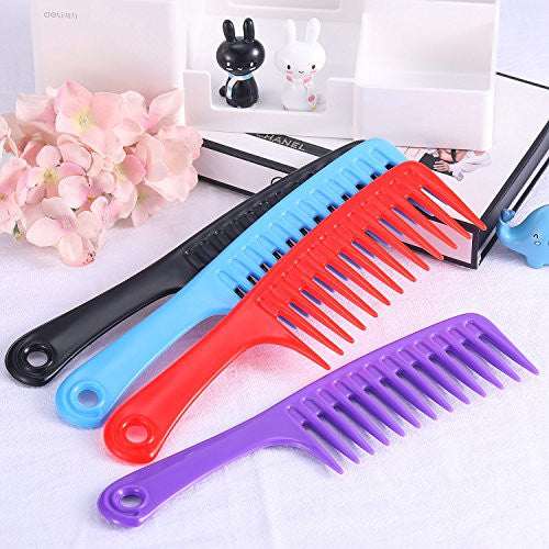 4 Pieces 9 1/2 Inches Anti-static Large Tooth Detangle Comb, Wide Tooth Hair Comb Salon Shampoo Comb for Thick Hair Long Hair and Curly Hair (Multi Color 2)